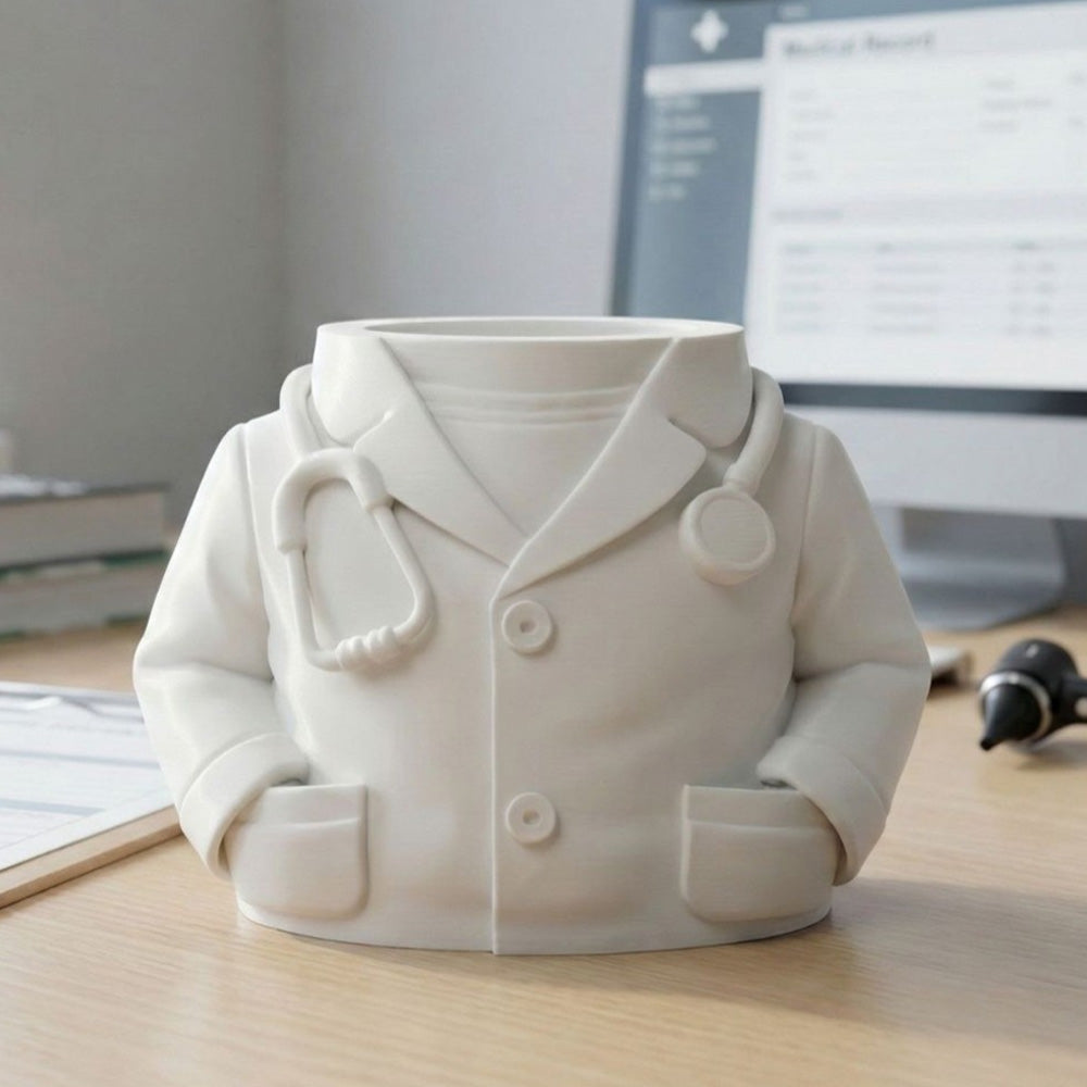 Doctor Pen Holder Desk Organizer - Lab Coat & Stethoscope Desktop Doctor Pen Holder - Image 4