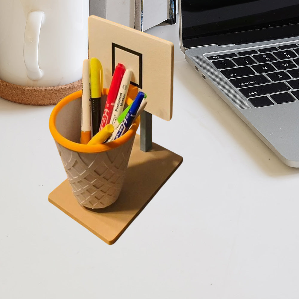 Large Basketball Net Pencil Holder with Backboard - Image 4