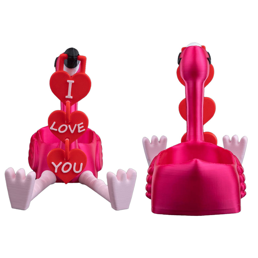 Romantic Flamingo Couple Figurine | Cute Love Decor Sculpture | Valentines Gift | Small Item Storage Container - Image 3