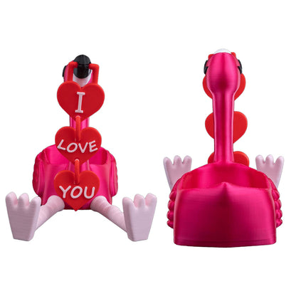 Romantic Flamingo Couple Figurine | Cute Love Decor Sculpture | Valentines Gift | Small Item Storage Container - Image 3