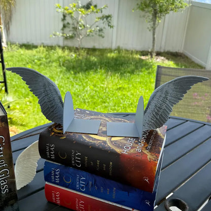 Angel Wings Bookends – 3D Printed Book Holder, Fantasy & Gothic Bookshelf Decor, Fae-Inspired Gift for Book Lovers - Image 4