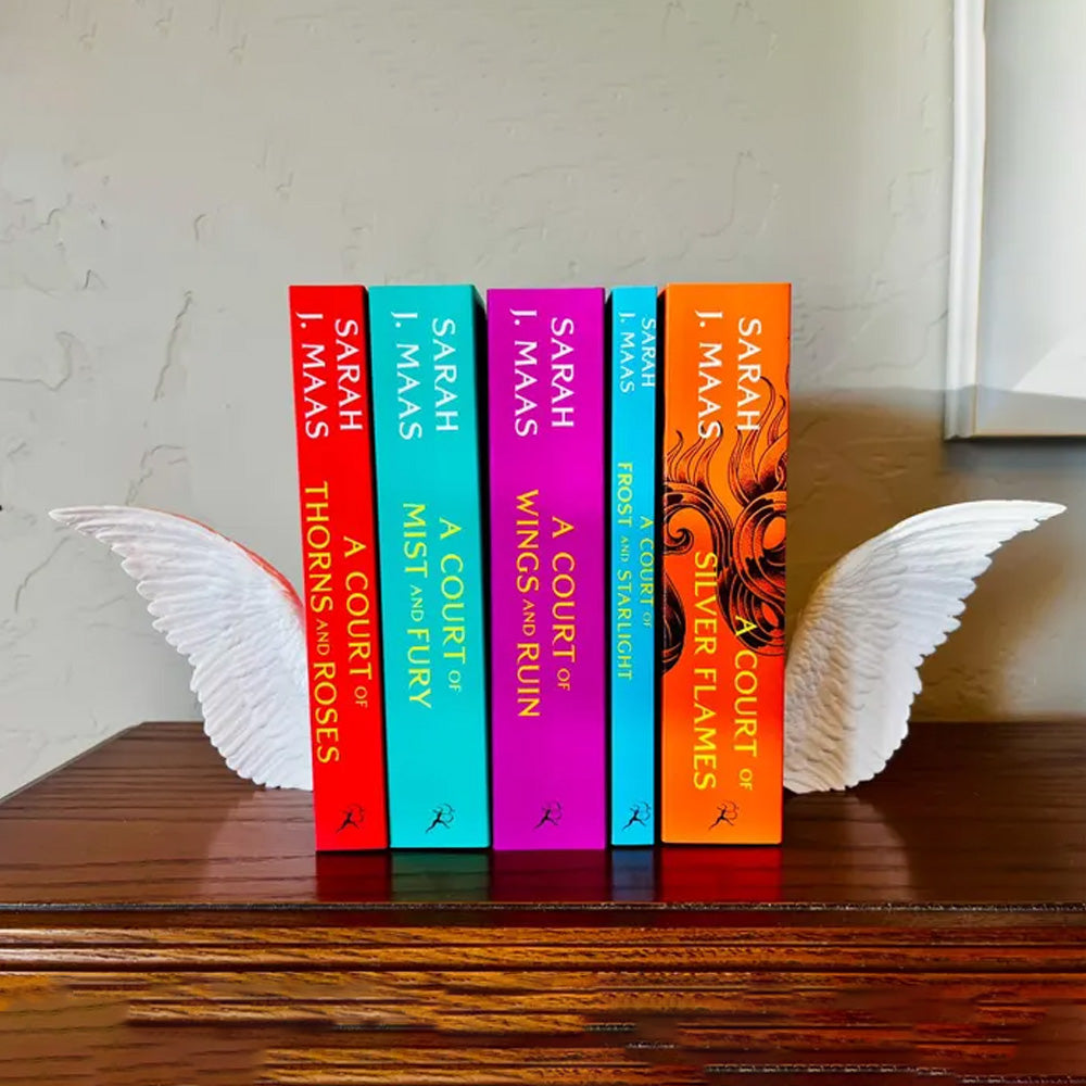 Angel Wings Bookends – 3D Printed Book Holder, Fantasy & Gothic Bookshelf Decor, Fae-Inspired Gift for Book Lovers - Image 2