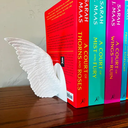 Angel Wings Bookends – 3D Printed Book Holder, Fantasy & Gothic Bookshelf Decor, Fae-Inspired Gift for Book Lovers - Image 3