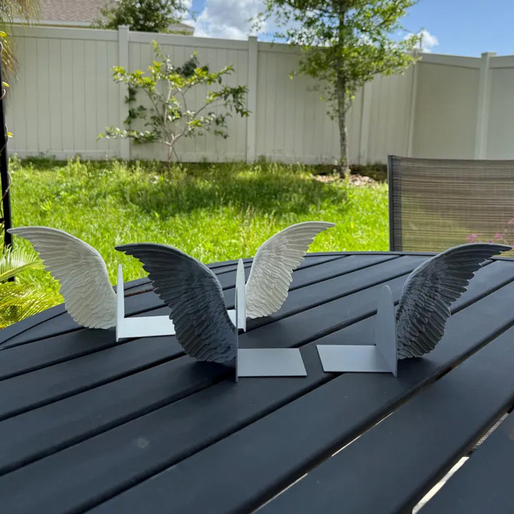 Angel Wings Bookends – 3D Printed Book Holder, Fantasy & Gothic Bookshelf Decor, Fae-Inspired Gift for Book Lovers - Image 4
