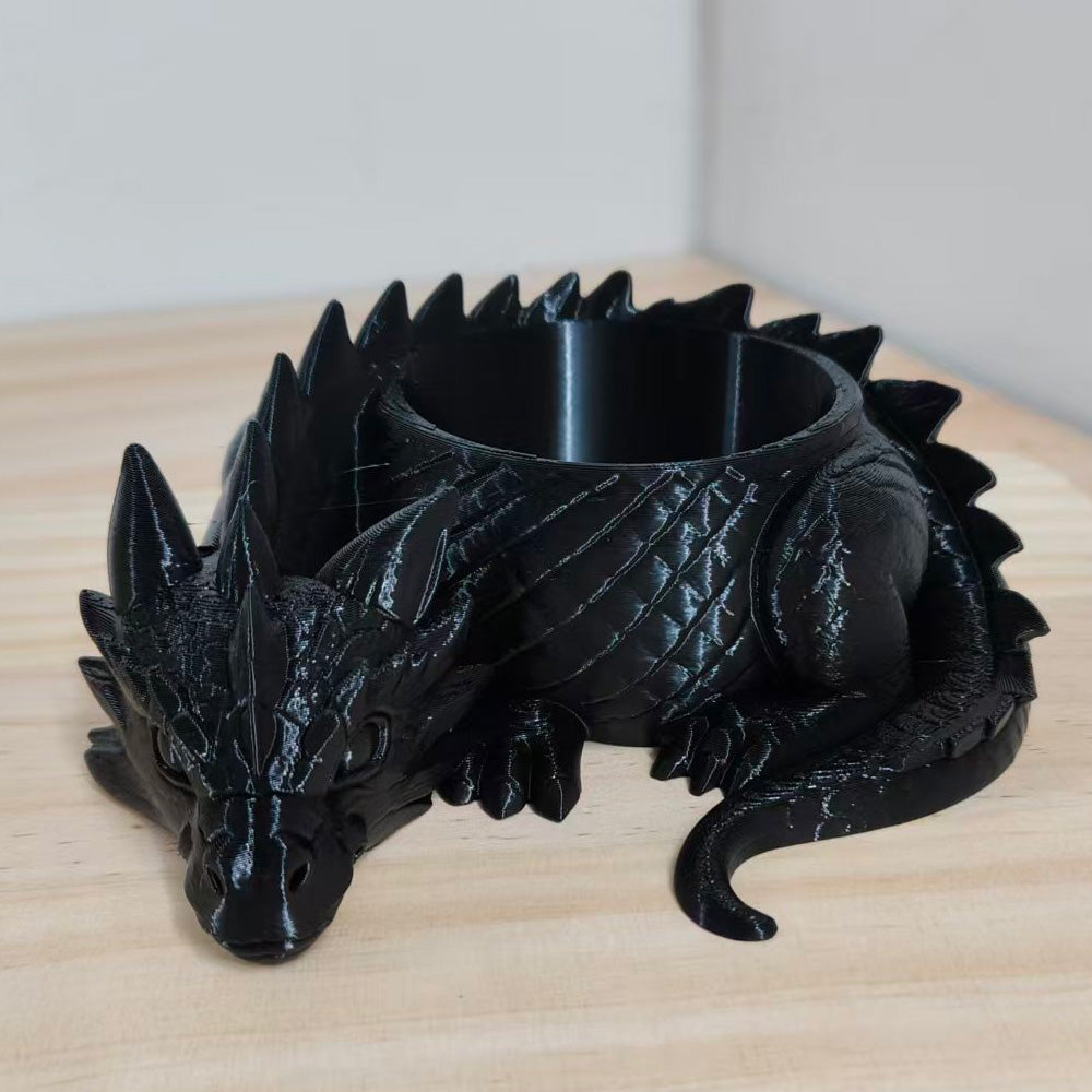 Sleeping Dragon Bowl, Fantasy Home Decor 3D Printed,Sleeping Dragon Flowerpot,Dragon Lover Gifts - Image 4