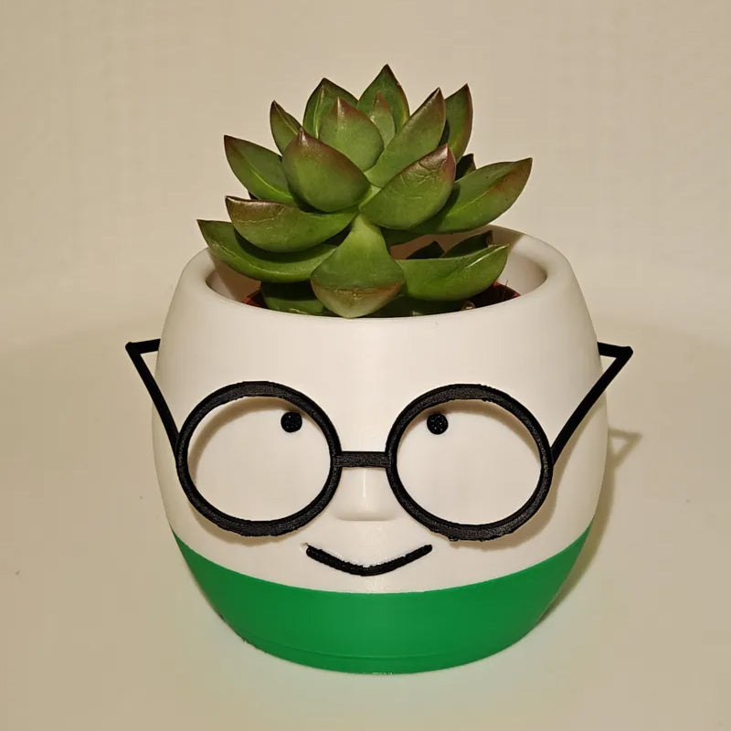 Simple and adorable 3D printed glass flower pots—use them to decorate your home! White and red, single piece. - Image 2