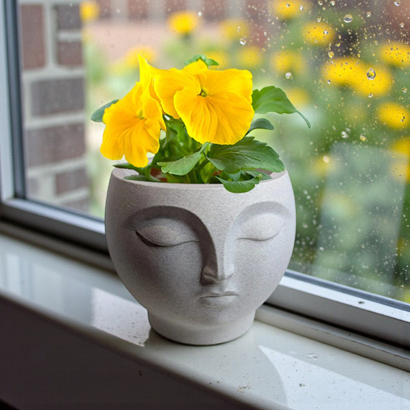 A 3D-printed, serene flowerpot, an eye-catching decorative piece for modern interior spaces. Suitable for planting small plants or succulents. - Image 3
