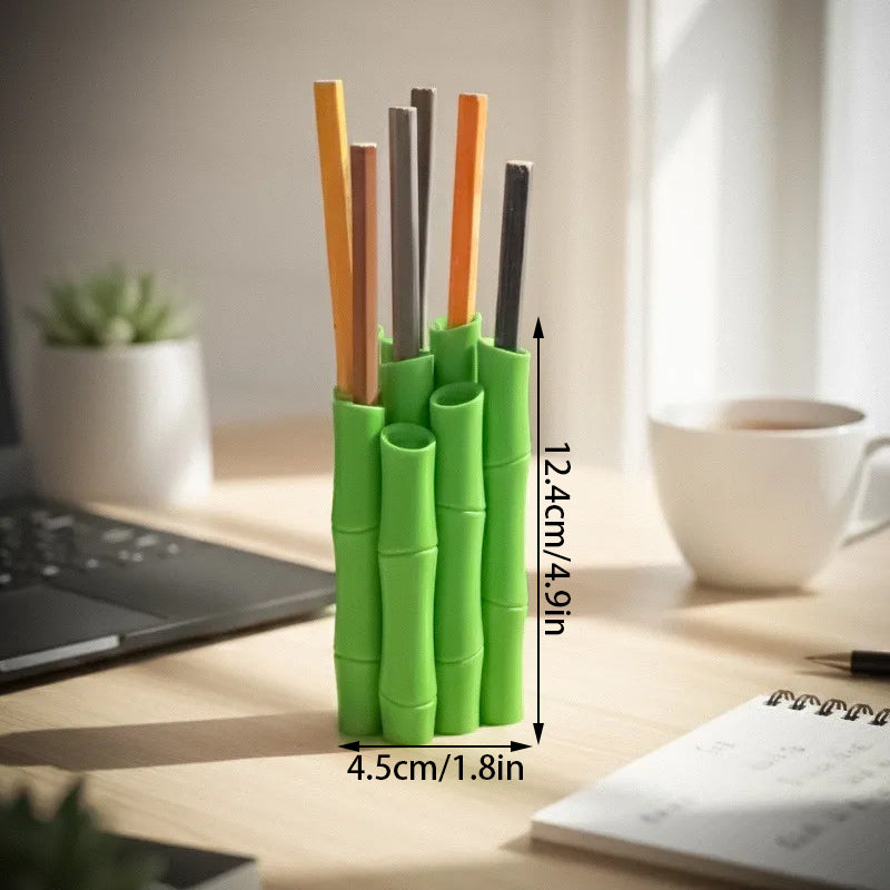 A 3D-printed bamboo pen holder can hold pens, pencils, markers, or drawing tools, adding a tranquil and natural atmosphere while keeping the work area tidy. - Image 4