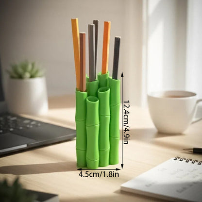A 3D-printed bamboo pen holder can hold pens, pencils, markers, or drawing tools, adding a tranquil and natural atmosphere while keeping the work area tidy. - Image 4