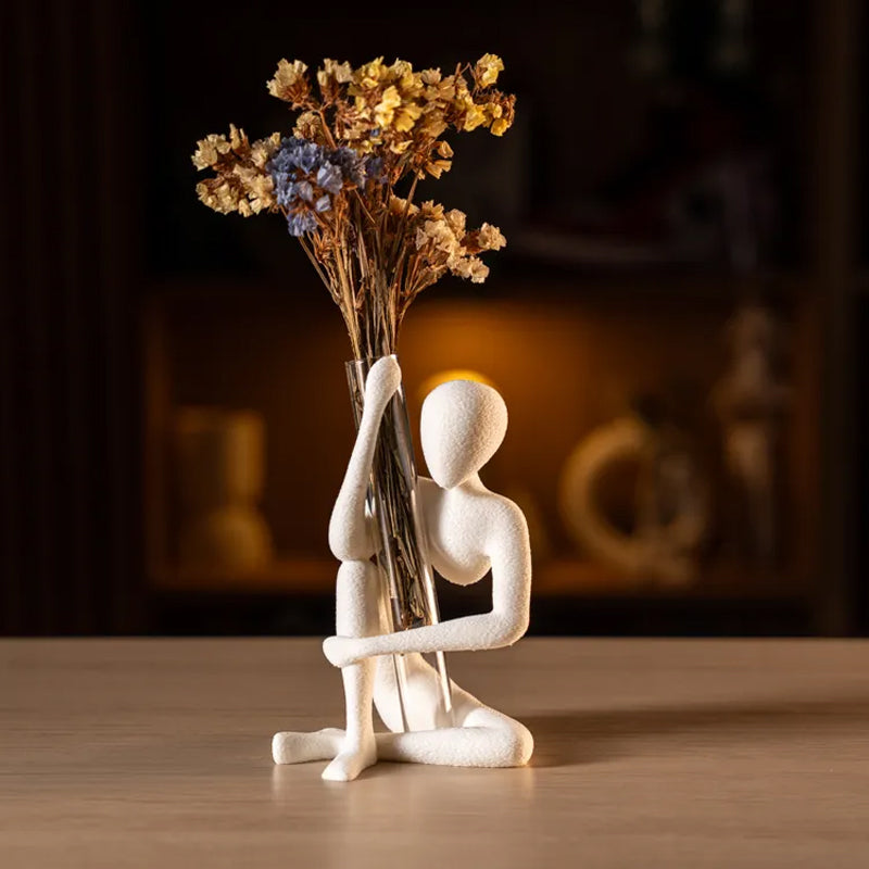 This "Blooming" vase stand adds a touch of nature to your space. White, single piece. - Image 2