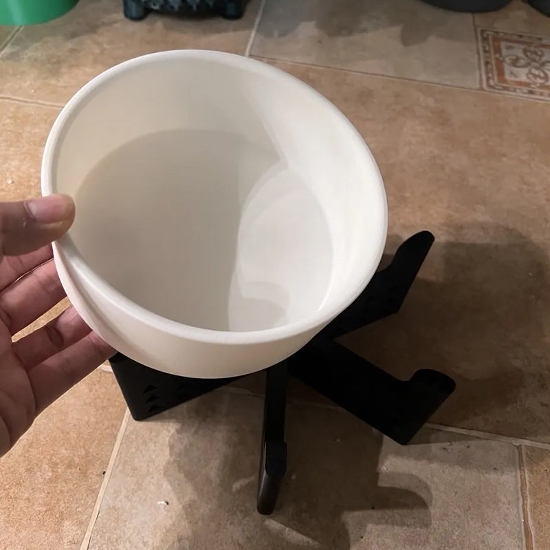 Elevator Pet Bowl, Neck Support Food Bowl, Easy to Clean (Elevator Cat Bowl), Black and White - Image 3
