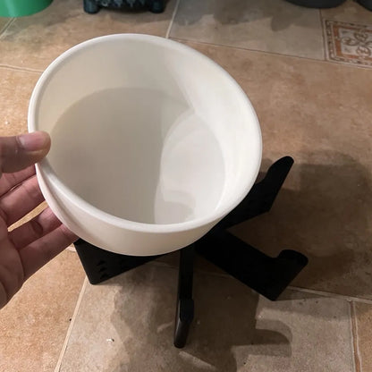 Elevator Pet Bowl, Neck Support Food Bowl, Easy to Clean (Elevator Cat Bowl), Black and White - Image 3