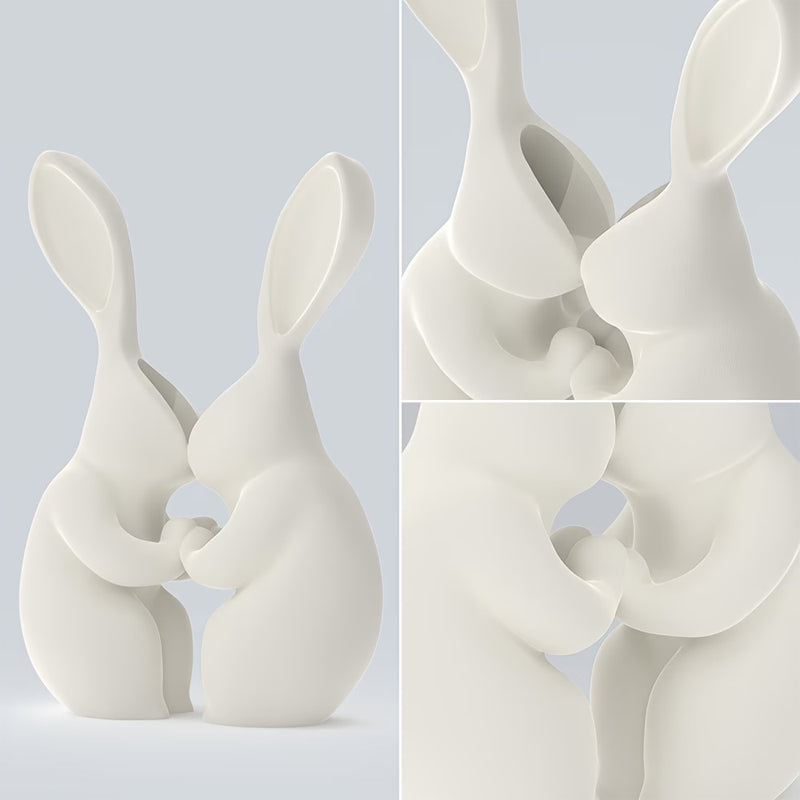 3D printed Easter bunny vase, ceramic-look plastic vase. White. - Image 3