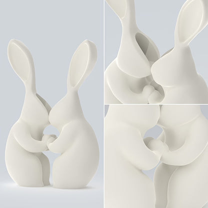 3D printed Easter bunny vase, ceramic-look plastic vase. White. - Image 3
