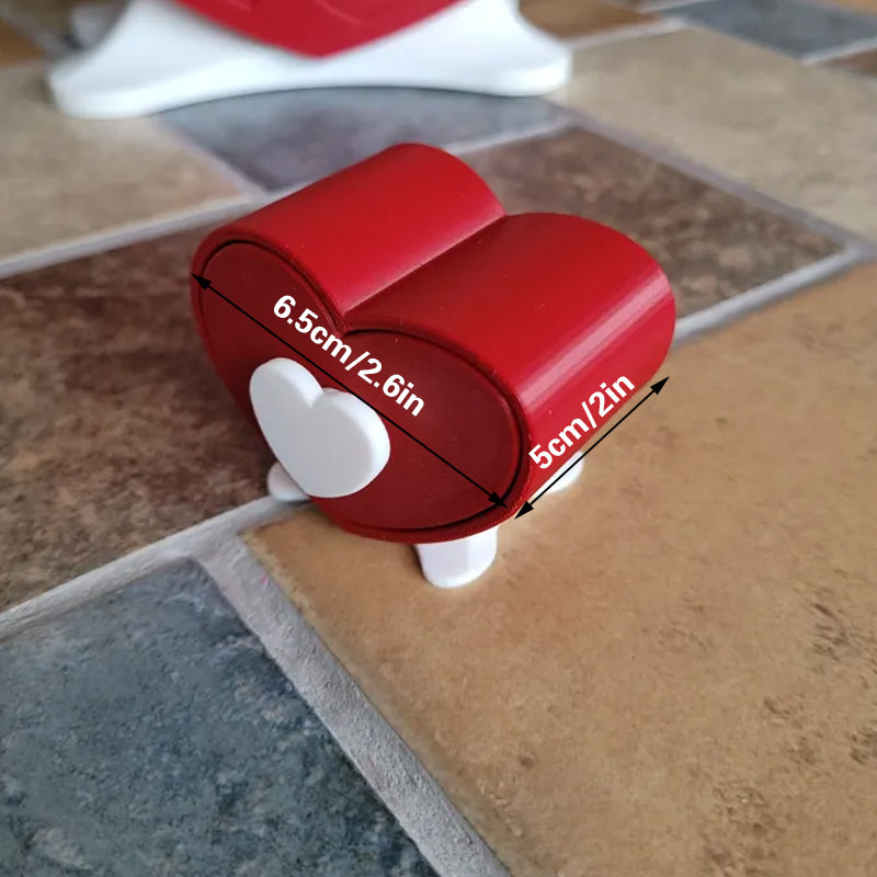 Mini Size Cute Heart-Shaped Jewelry Box (Single Drawer) Red and White - Image 4