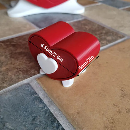 Mini Size Cute Heart-Shaped Jewelry Box (Single Drawer) Red and White - Image 4