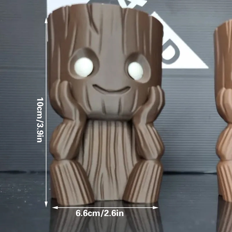 3D Printed Mini Succulent-Friendly Flower Pots, Brown - Image 3