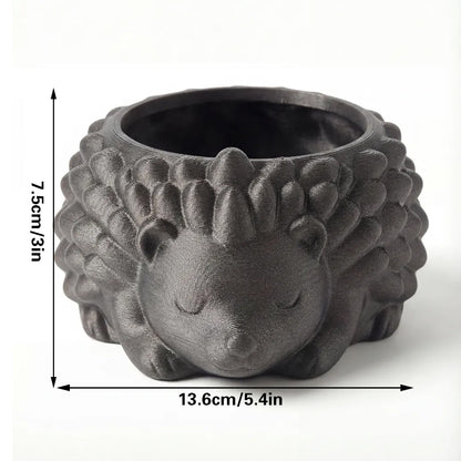 3D printed animal flower pots suitable for home and garden. Gray hedgehog single piece. - Image 2