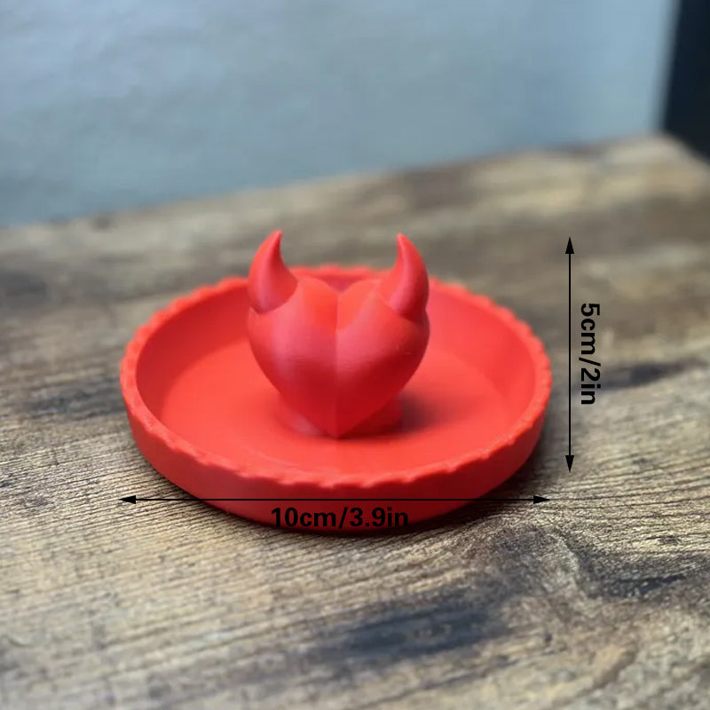 3D-printed devil Valentine's Day ring dish – add a touch of mischief to your Valentine's Day! Red - Image 4