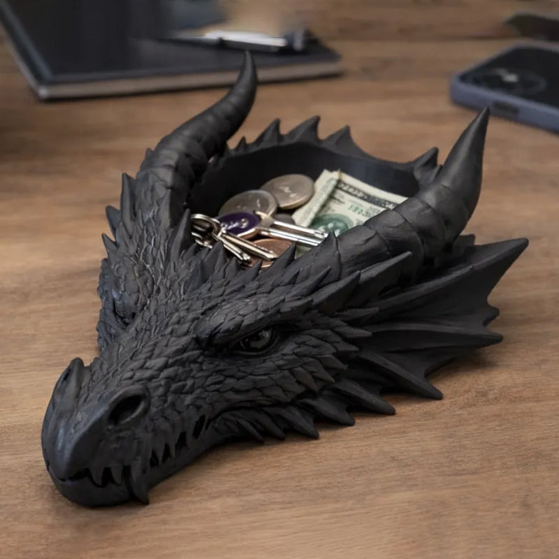 3D printed faucet-shaped storage tray, desktop and entryway organizer, suitable for desks, bedside tables, and entryways. Black. - Image 3