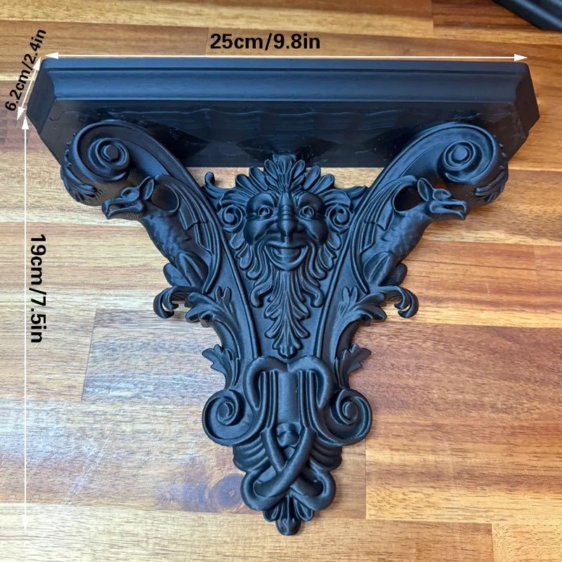 3D-printed Gothic wall shelf brackets add a touch of classic Gothic elegance to your interior. Black - Image 3