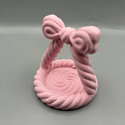 3D Printed Charming Bow Jewelry Tray - Twisted Hemp Rope Storage Tray, White - Image 2