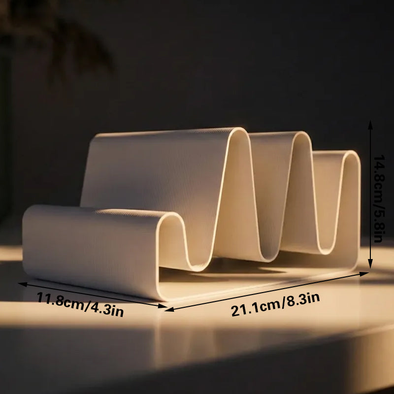 3D Printed Streamlined Desktop Organizer - Minimalist Desktop Stand (White) - Image 3