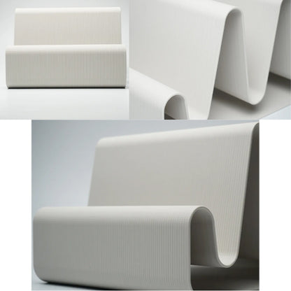 3D Printed Streamlined Desktop Organizer - Minimalist Desktop Stand (White) - Image 4