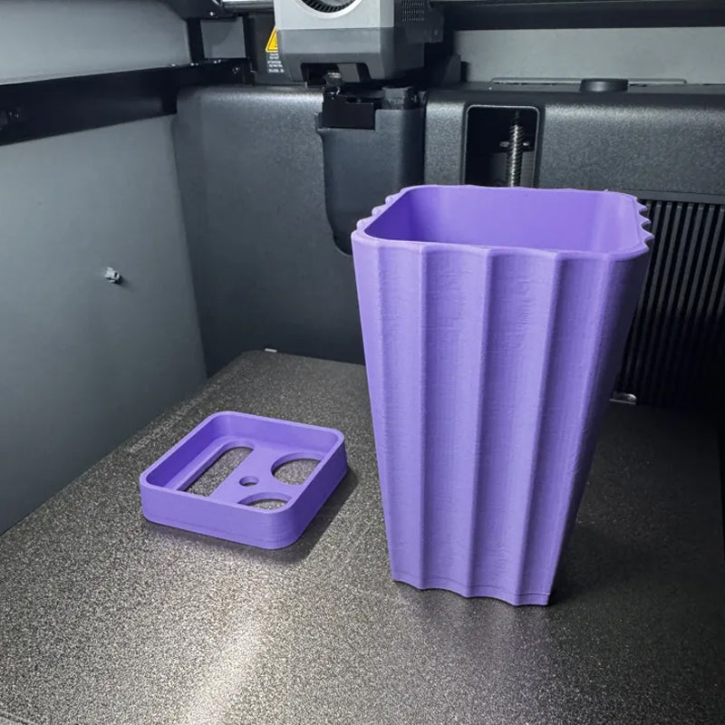 3D Printed Modern Grooved Toothbrush Holder Bathroom Organizer - Black and White Combination - Image 3