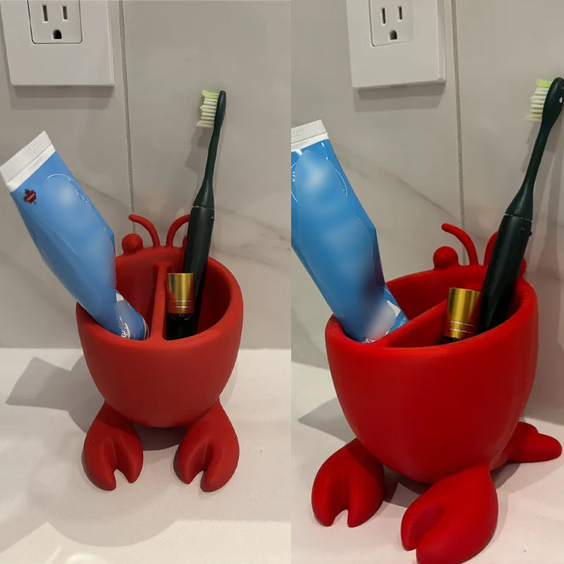 3D-printed crab-shaped toiletries storage box, red. - Image 2