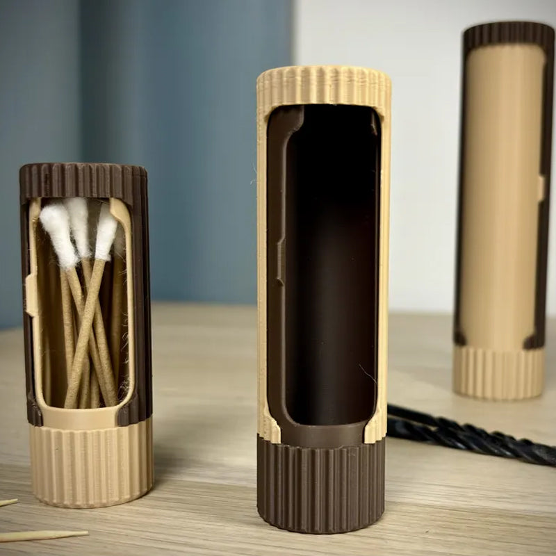 Compact 3D-printed rotating organizer capsule, 1.3 inches long x 4.1 inches high. - Image 4