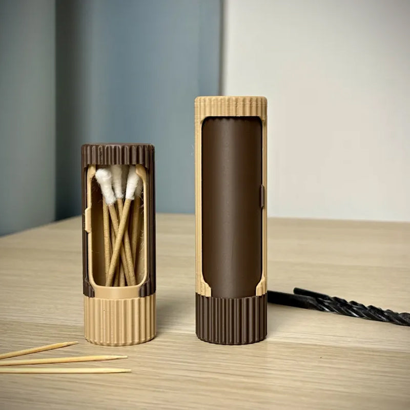 3D-printed compact rotating organizer capsule, 1.5 inches long x 4.9 inches high. - Image 3