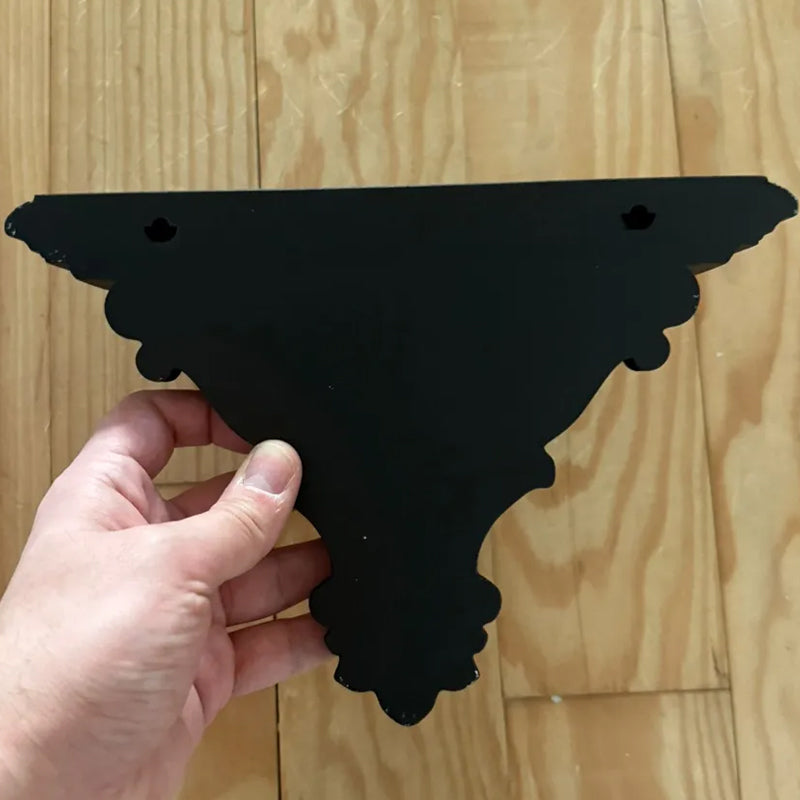 3D Printed Art Nouveau Corner Shelf - Decorative Stand, Black - Image 3