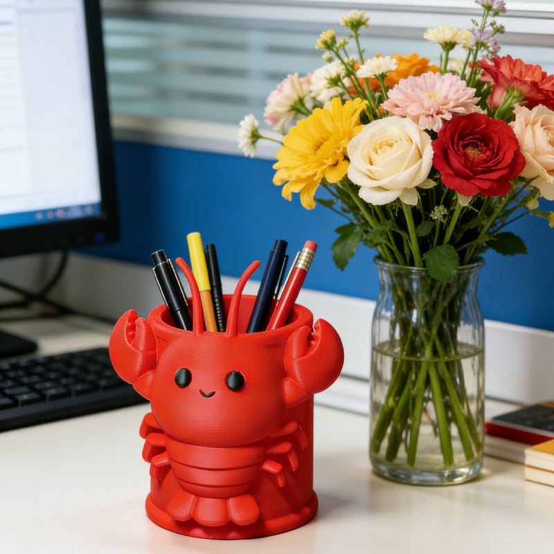 3D Printed Lobster Pen Holder (Red) - Image 2