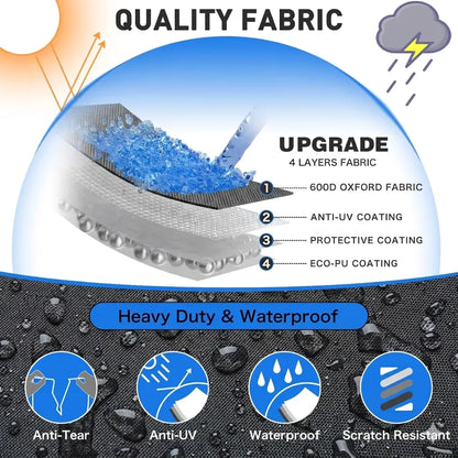 Trailerable Boat Cover – 600DHeavy Duty Waterproof Tarp with Storage Bag, Designed for V-Hull, Fish & Ski, Runabout, Bass & Fishing Boats,11-13FTSilver - Image 2
