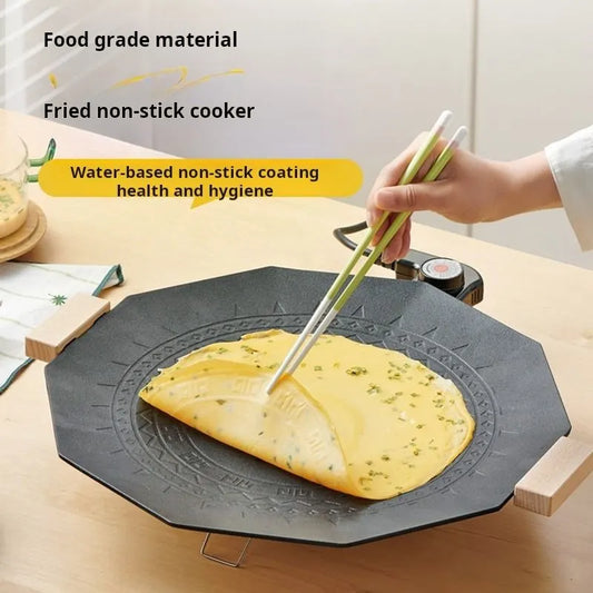 Dodecagon Electric Grill Pan Portable Outdoor Non-Stick Barbecue Cookware For Camping Picnic Smokeless Aluminum Alloy Skillet - Image 3