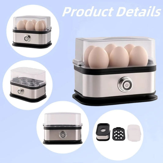Smart Egg Cooker with Auto Shut, Multi-function Rapid Eggs Cooker Electric 6 Egg Capacity, Hard Boiled, Medium, Soft Boiled Egg Cooker with Knob Controled Auto Shut-Off Function - Image 3