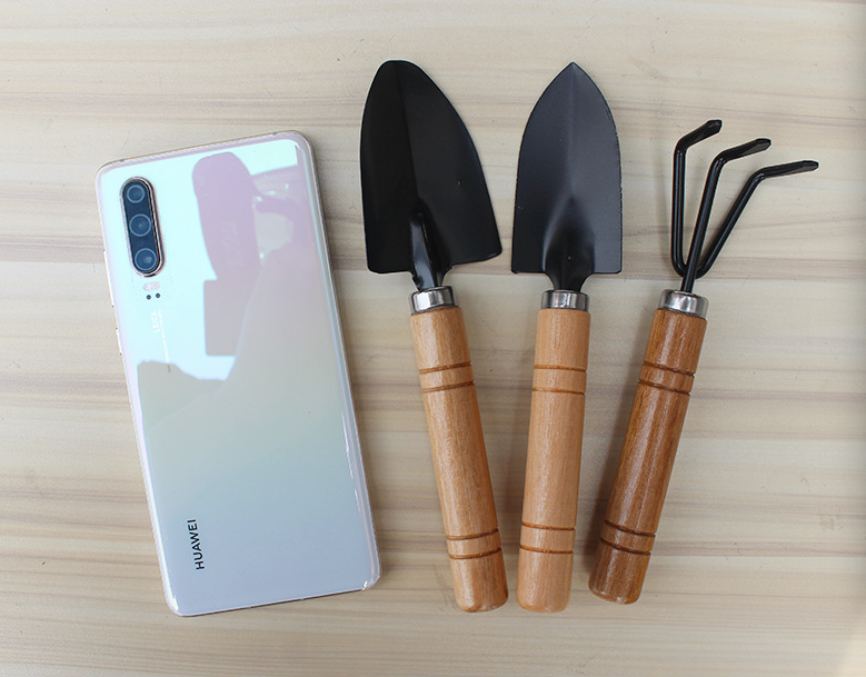 3-Piece Mini Garden Tool Set – Wooden Handle Trowel, Transplanter & Cultivator for Indoor Plants, Potted Succulents & Outdoor Gardening - Image 2