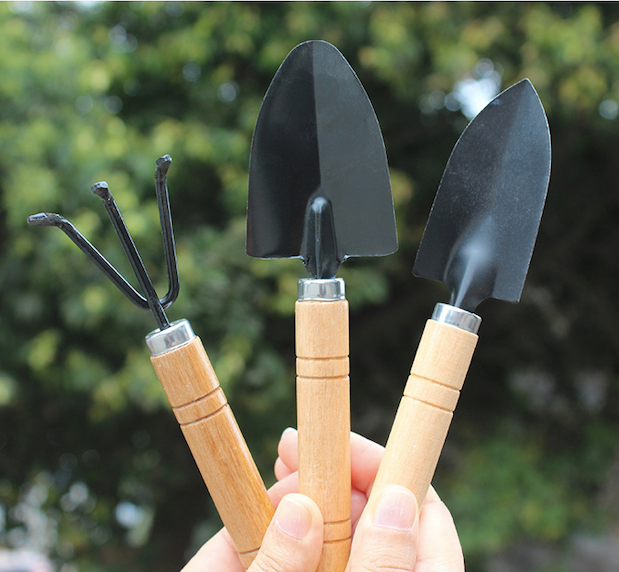 3-Piece Mini Garden Tool Set – Wooden Handle Trowel, Transplanter & Cultivator for Indoor Plants, Potted Succulents & Outdoor Gardening - Image 4
