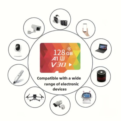 2PCS 128G Memory Cards, U3 A1 Class 10, Up To 100MB/s, Micro SD TF For Security Monitor/Full HD Video Recording/Tablet/Phone/ Surveillance Camera/Dash Camera/Car Speaker/Game Console - Image 3
