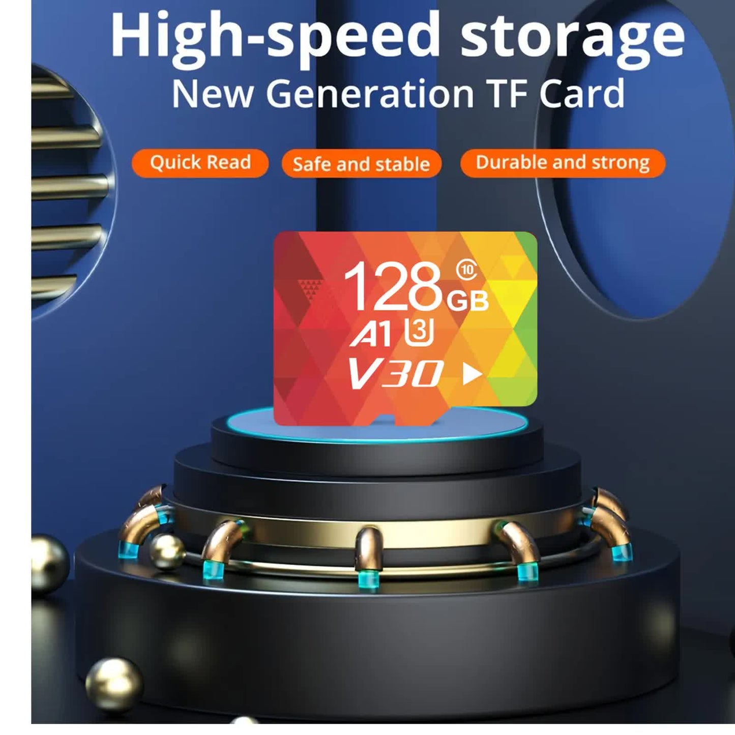 2PCS 128G Memory Cards, U3 A1 Class 10, Up To 100MB/s, Micro SD TF For Security Monitor/Full HD Video Recording/Tablet/Phone/ Surveillance Camera/Dash Camera/Car Speaker/Game Console - Image 4
