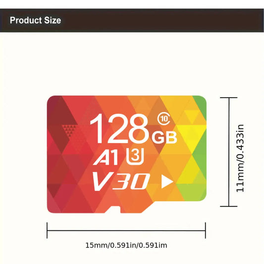 3PCS 128G Memory Cards, U3 A1 Class 10, Up To 100MB/s, Micro SD TF For Security Monitor/Full HD Video Recording/Tablet/Phone/ Surveillance Camera/Dash Camera/Car Speaker/Game Console - Image 2