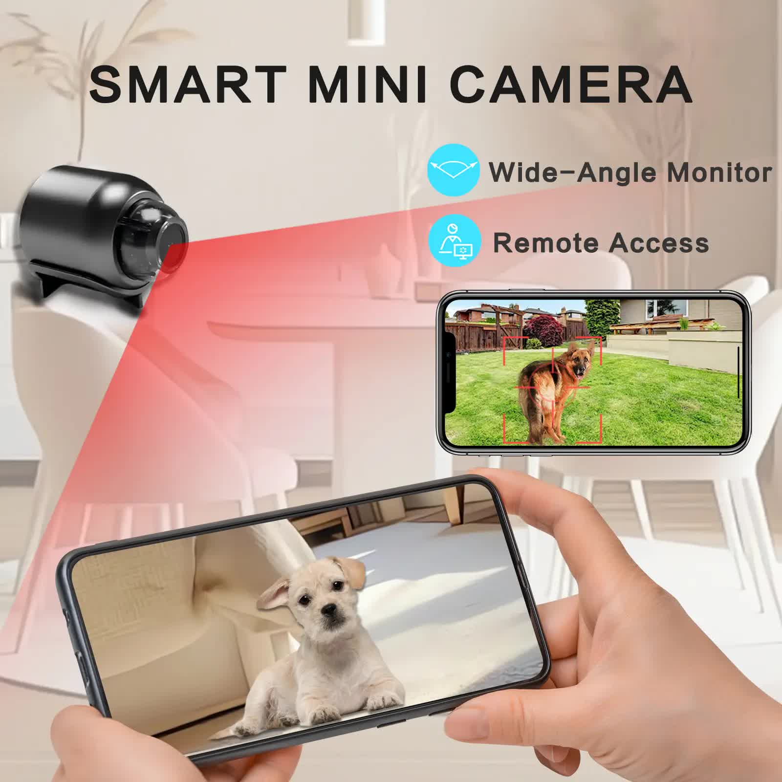 Wireless Surveillance Camera X5 6pcs – 2.4GHz WiFi, night vision, HD, 360 rotation, black. Home/office use, modern design, durable. Wireless, flexible installation, reliable monitoring. Clear imaging, all-around coverage for smart safeguarding - Image 5
