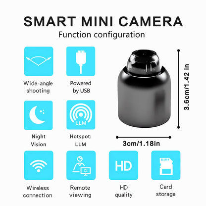 3pcs Mini Wireless Surveillance Camera with 2.4G WiFi, HD 1080P, Supports 32GB Cards, Night Vision, Audio, USB Power, Remote View, Wide-angle, Easy To Carry, for Home, Pet, Bedroom, Black Fridays.（Optional monitoring card set） - Image 2