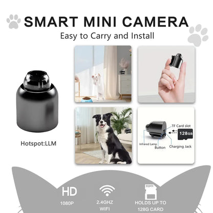 3pcs Mini Wireless Surveillance Camera with 2.4G WiFi, HD 1080P, Supports 32GB Cards, Night Vision, Audio, USB Power, Remote View, Wide-angle, Easy To Carry, for Home, Pet, Bedroom, Black Fridays.（Optional monitoring card set） - Image 3