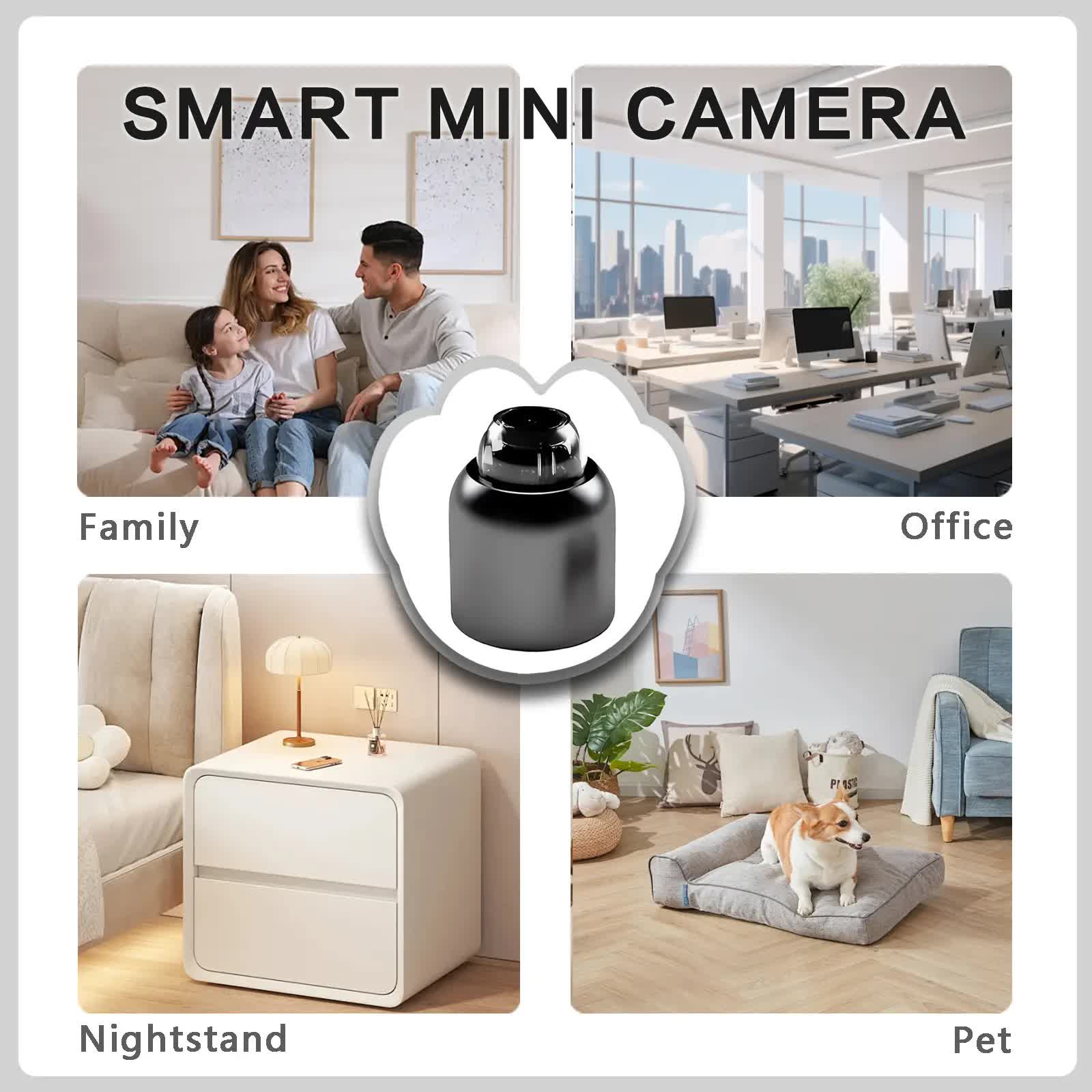 3pcs Mini Wireless Surveillance Camera with 2.4G WiFi, HD 1080P, Supports 32GB Cards, Night Vision, Audio, USB Power, Remote View, Wide-angle, Easy To Carry, for Home, Pet, Bedroom, Black Fridays.（Optional monitoring card set） - Image 4