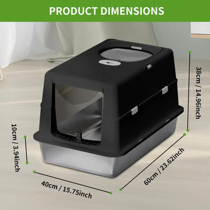Extra Large Hooded Cat Litter Box，Top Entry Enclosed Potty with Deep Drawer, Anti-Splashing Cat Toilet Loo for Big Cats - Image 3