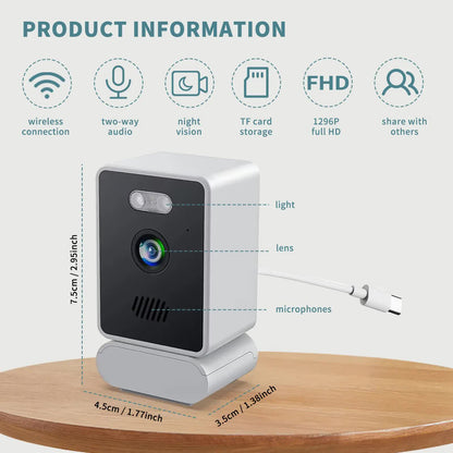 3MP dual lens security camera, suitable for home indoor and outdoor use, full-color high-definition night time, live alarm, 2-channel audio, supports 5G&2.4G WiFi, remote control through mobile app, ideal for home security and pet monitoring - Image 2