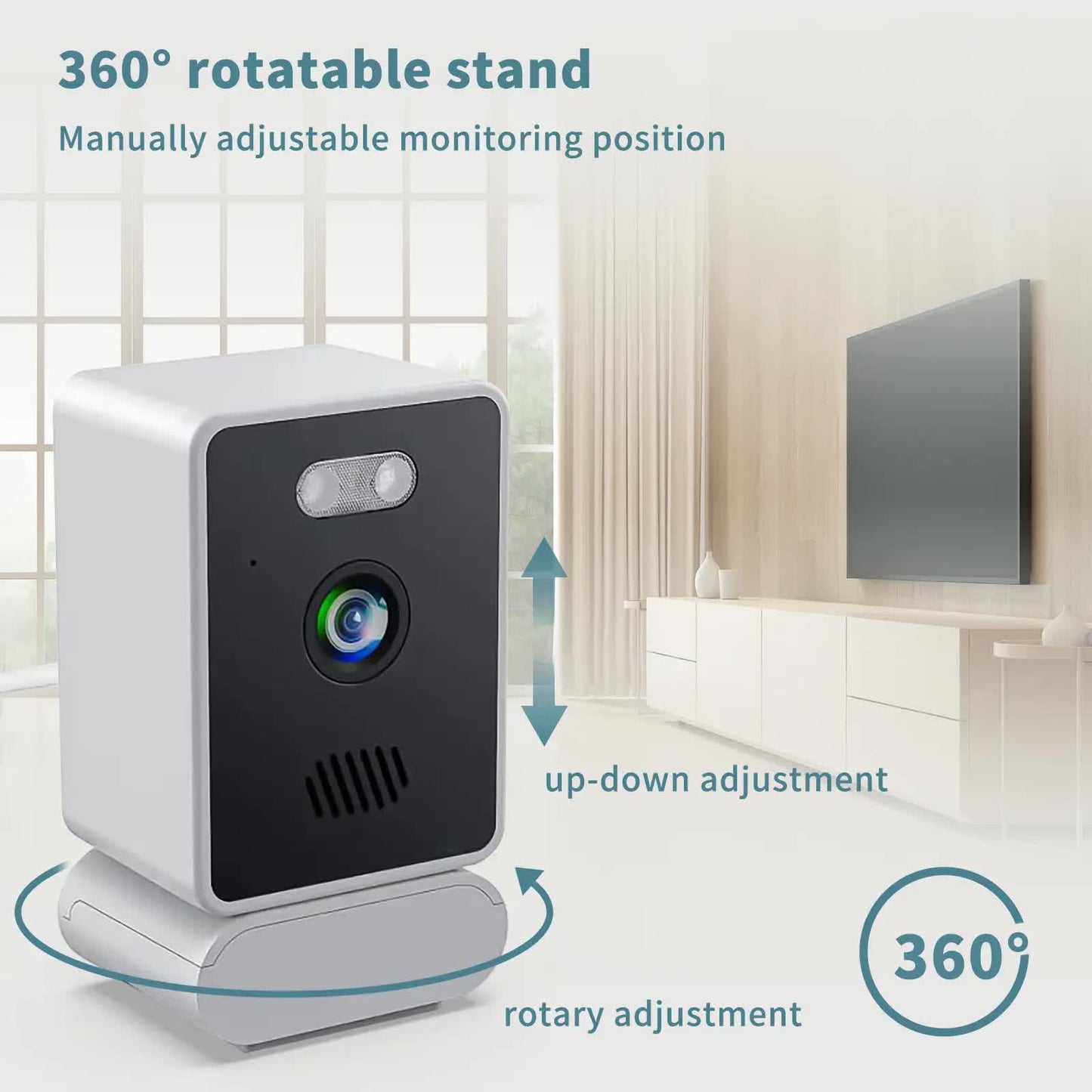 3MP dual lens security camera, suitable for home indoor and outdoor use, full-color high-definition night time, live alarm, 2-channel audio, supports 5G&2.4G WiFi, remote control through mobile app, ideal for home security and pet monitoring - Image 3