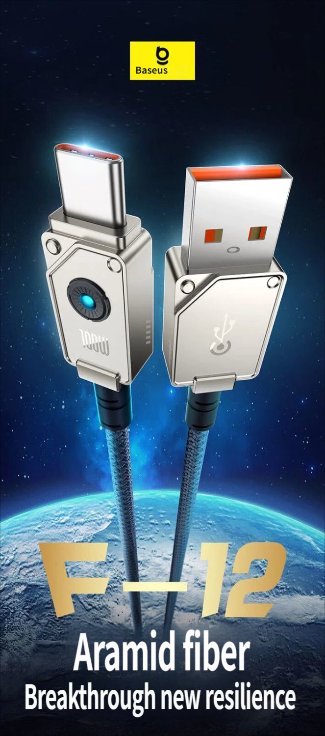 Fast charging data cable CtoC 100w 1m-Black - Image 2